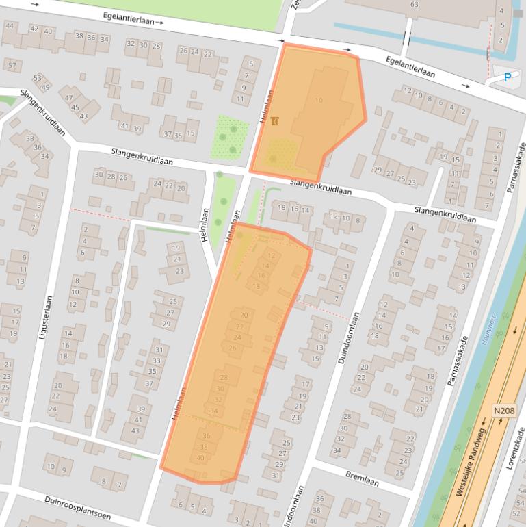 Kaart van postcodegebied 2015LE.