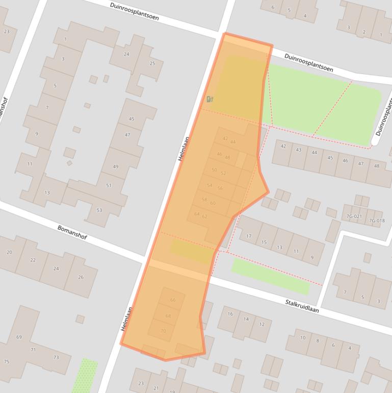 Kaart van postcodegebied 2015LG.