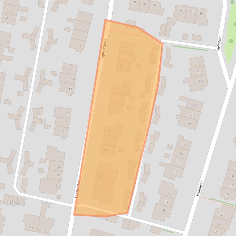 Kaart van postcodegebied 2015LJ.