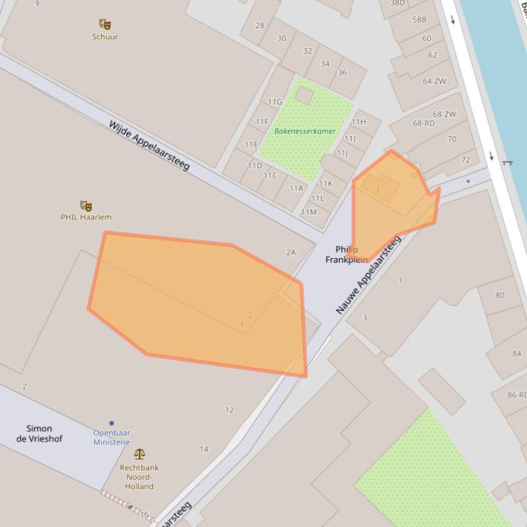 Kaart van postcodegebied 2019HB.