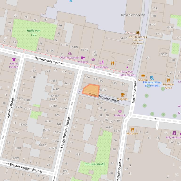 Kaart van postcodegebied 2019WZ.