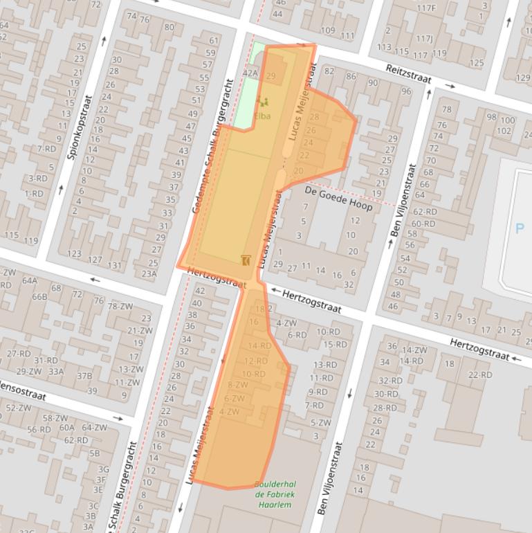 Kaart van postcodegebied 2021AD.