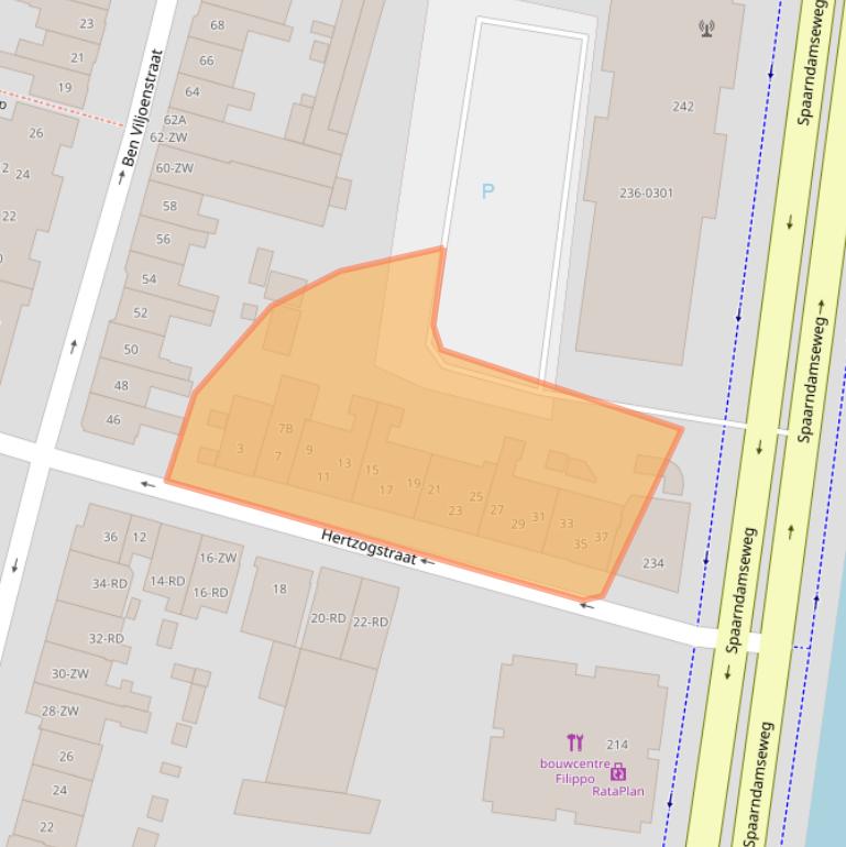 Kaart van postcodegebied 2021AE.