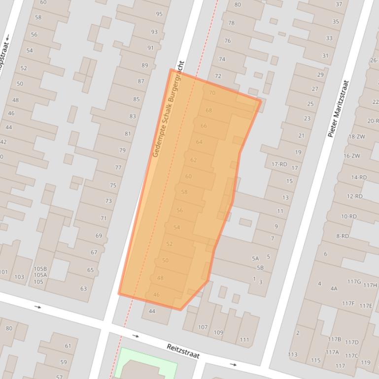 Kaart van postcodegebied 2021AM.