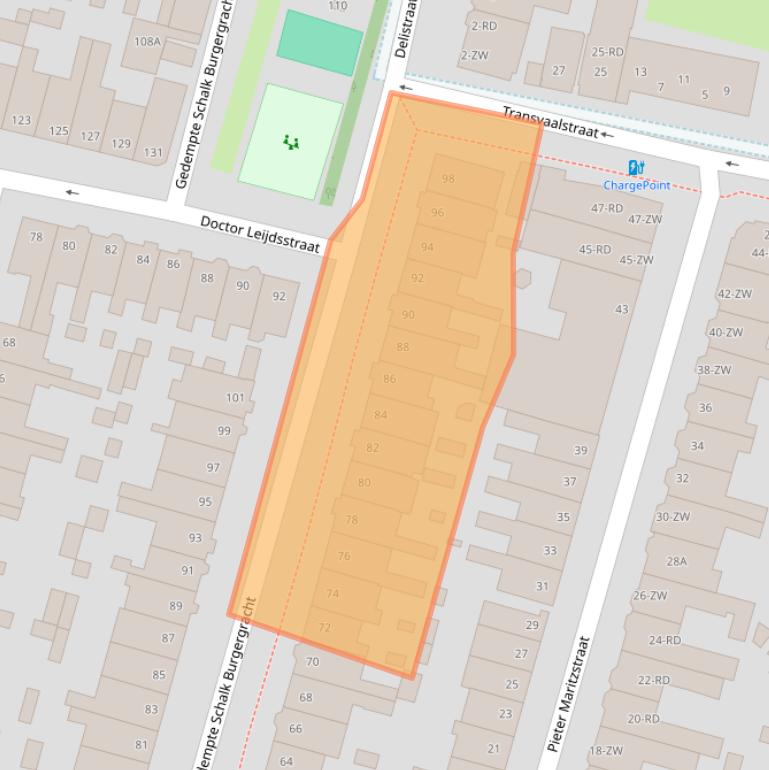 Kaart van postcodegebied 2021AN.