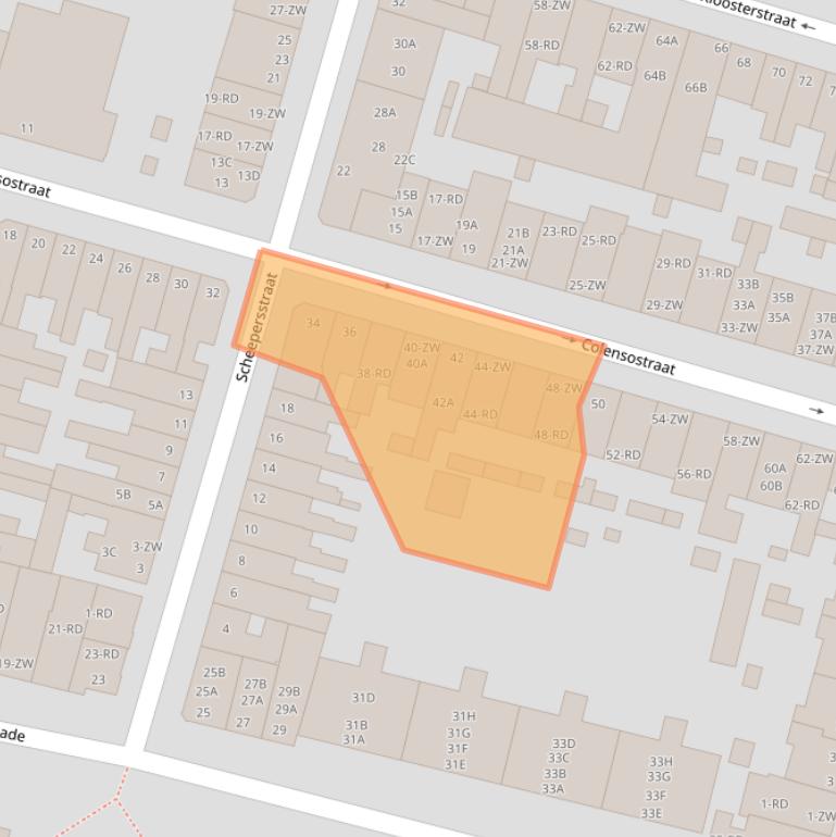 Kaart van postcodegebied 2021BD.