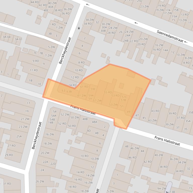 Kaart van postcodegebied 2021EJ.