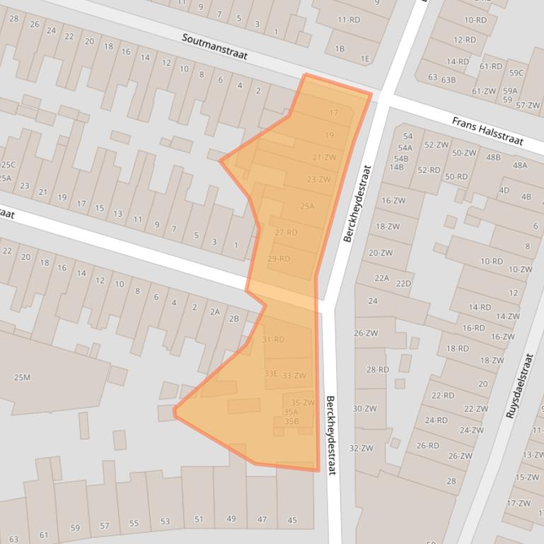 Kaart van postcodegebied 2021ER.