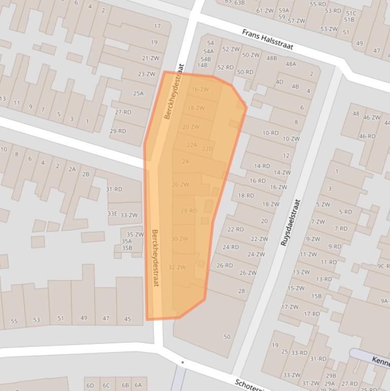 Kaart van postcodegebied 2021ET.