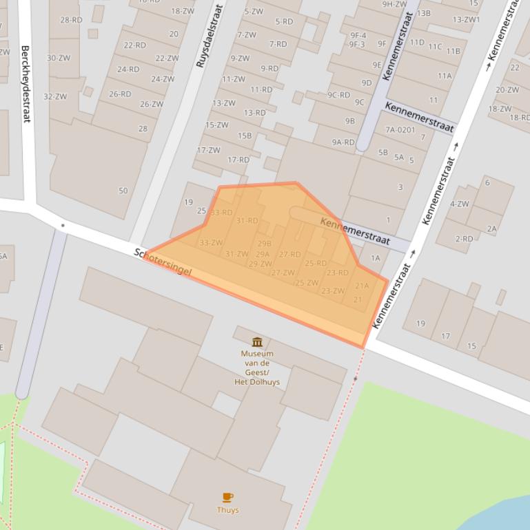 Kaart van postcodegebied 2021GB.