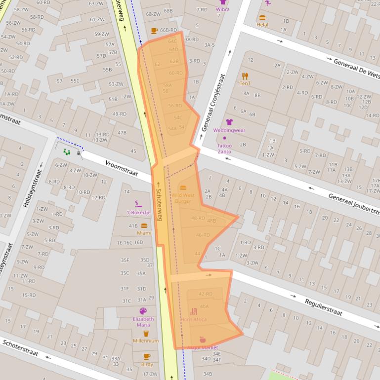 Kaart van postcodegebied 2021HN.