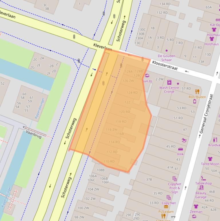 Kaart van postcodegebied 2021HS.
