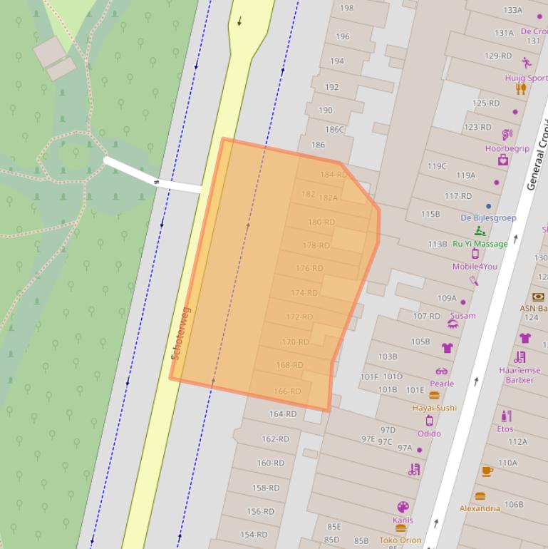 Kaart van postcodegebied 2021HW.