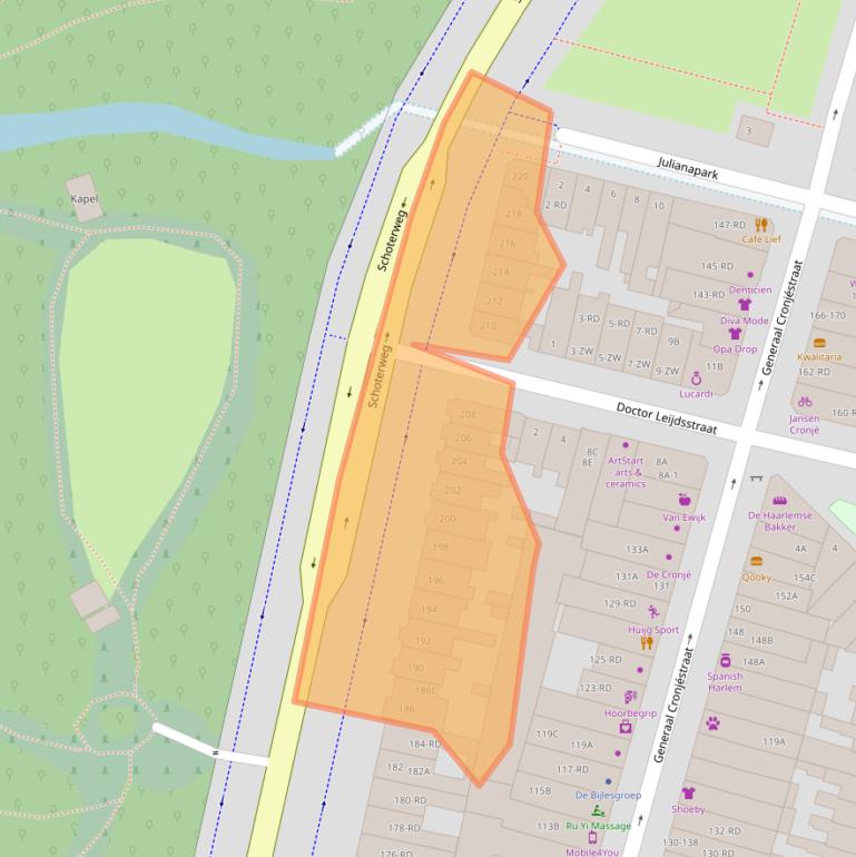 Kaart van postcodegebied 2021HX.
