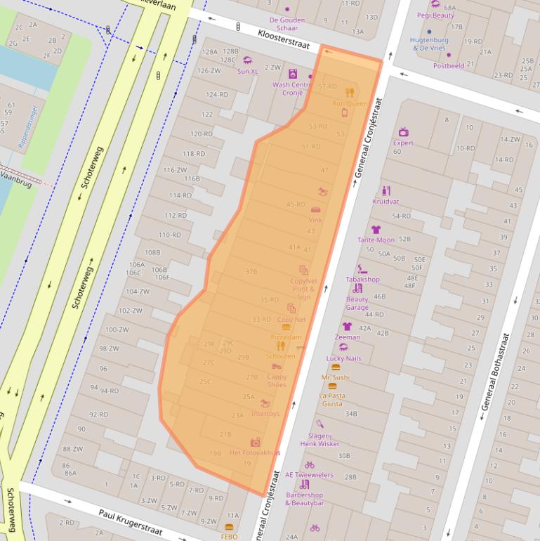 Kaart van postcodegebied 2021JB.