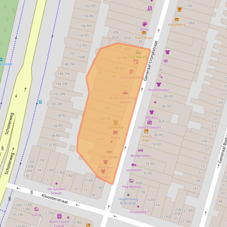 Kaart van postcodegebied 2021JC.