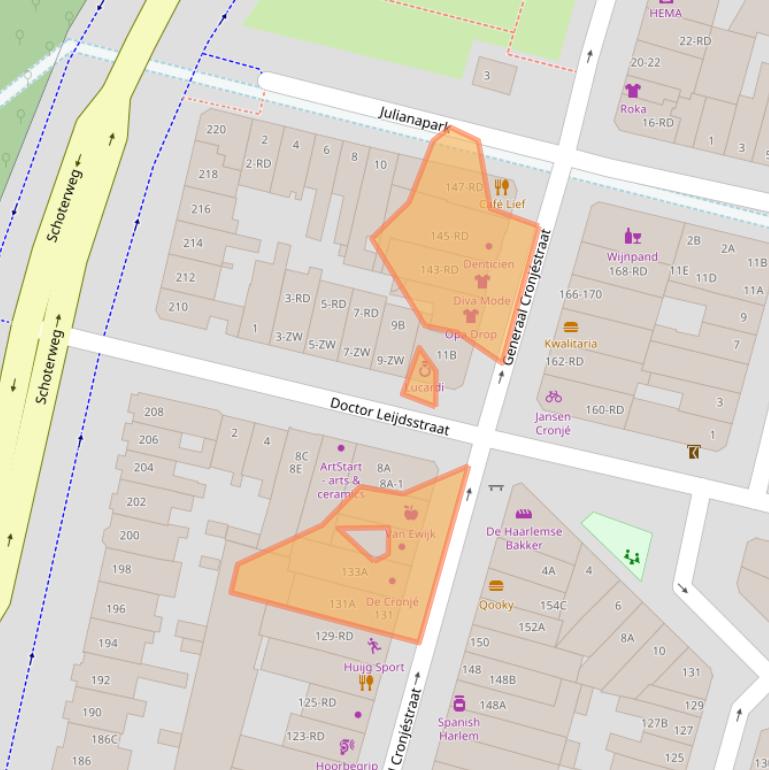 Kaart van postcodegebied 2021JG.