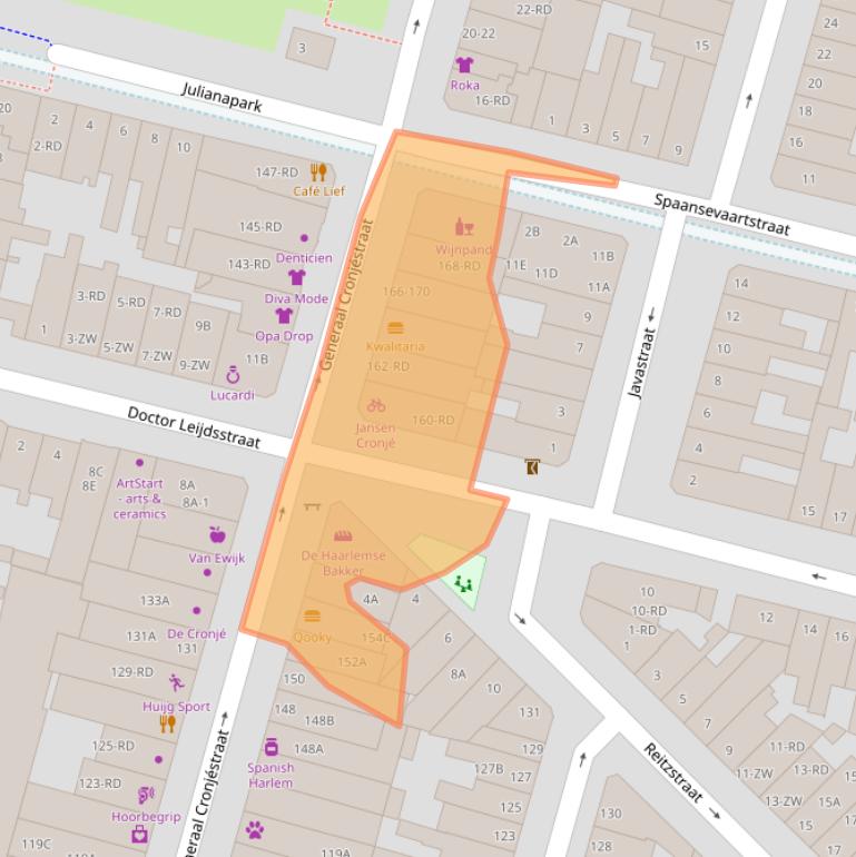 Kaart van postcodegebied 2021JN.