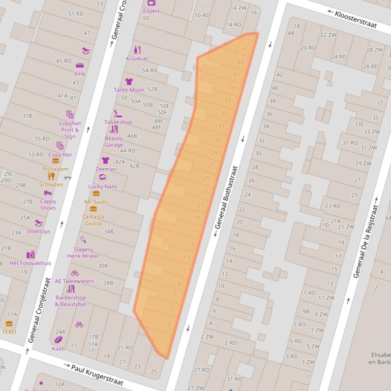 Kaart van postcodegebied 2021JP.