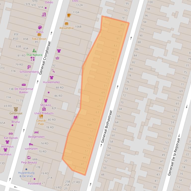 Kaart van postcodegebied 2021JR.