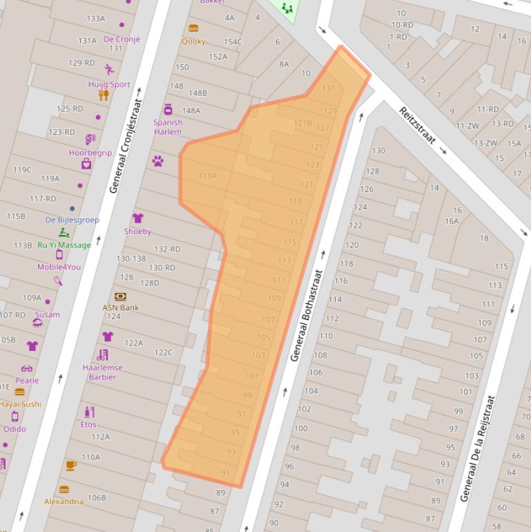 Kaart van postcodegebied 2021JS.