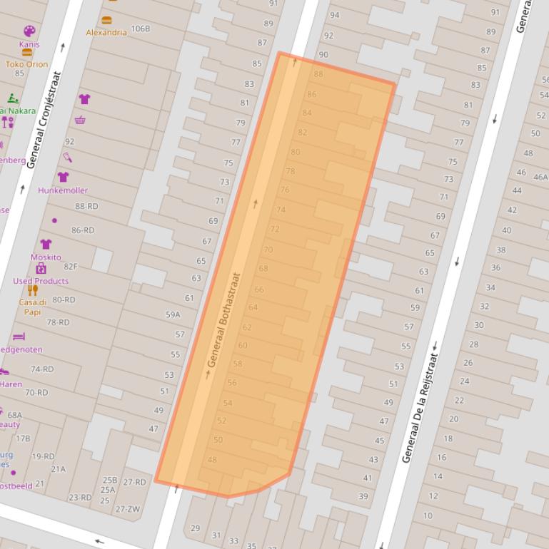 Kaart van postcodegebied 2021JV.