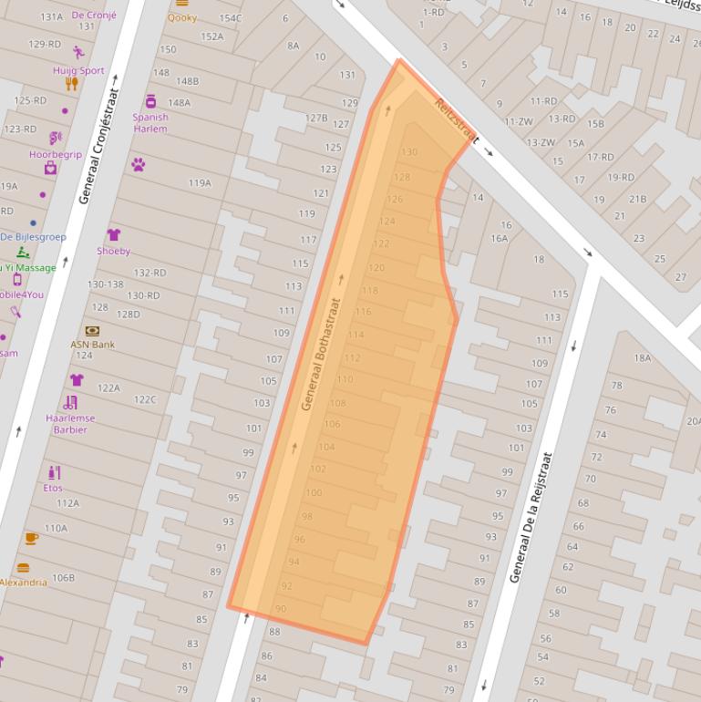 Kaart van postcodegebied 2021JW.