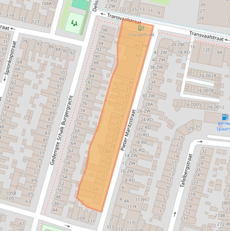 Kaart van postcodegebied 2021RA.