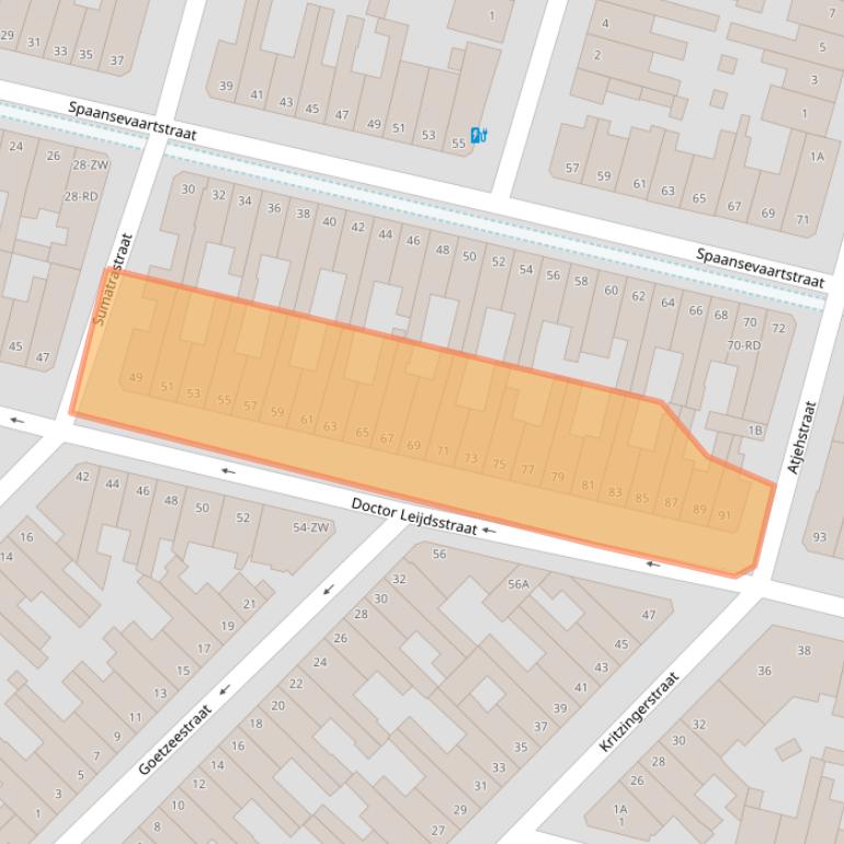 Kaart van postcodegebied 2021RG.