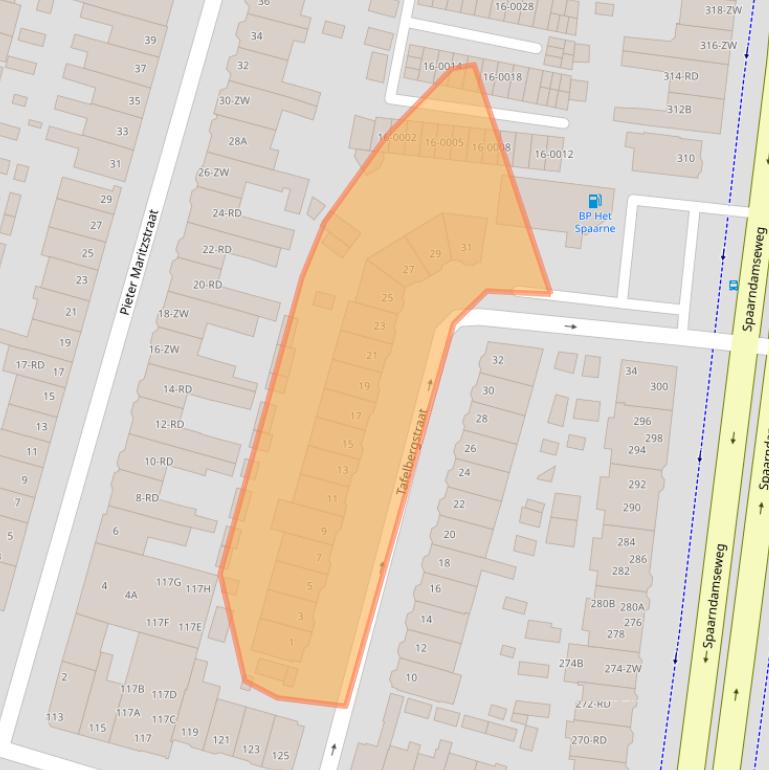 Kaart van postcodegebied 2021SN.