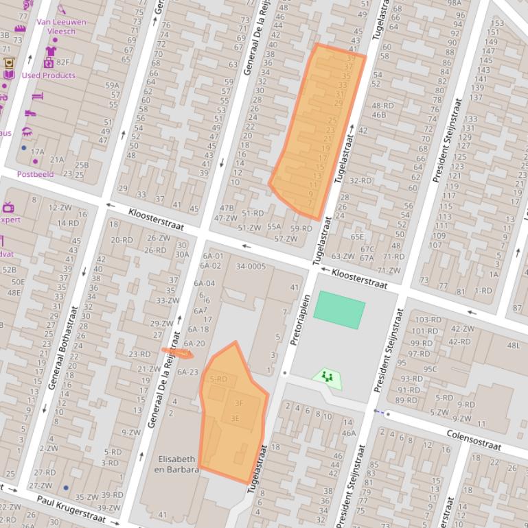 Kaart van postcodegebied 2021TA.