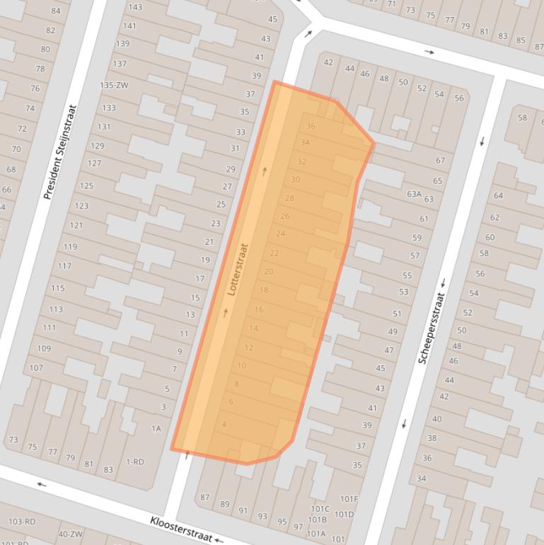 Kaart van postcodegebied 2021TG.
