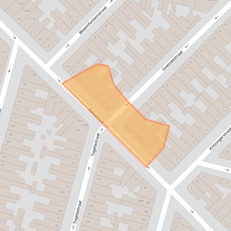 Kaart van postcodegebied 2021TN.