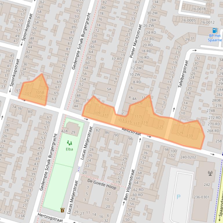 Kaart van postcodegebied 2021TR.