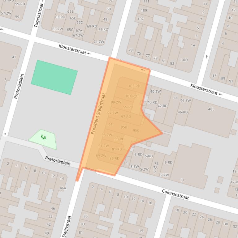 Kaart van postcodegebied 2021VC.