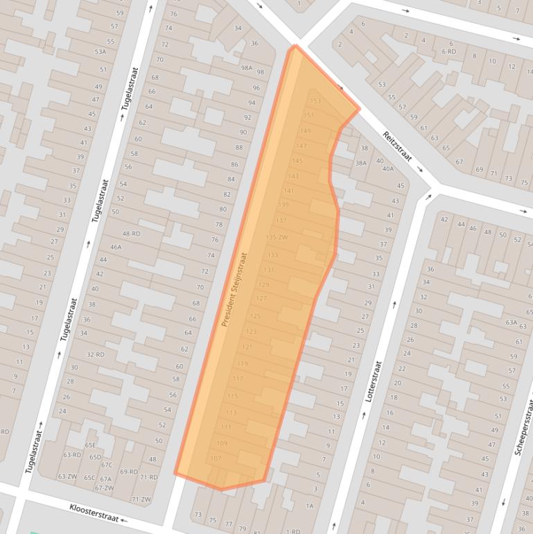 Kaart van postcodegebied 2021VD.