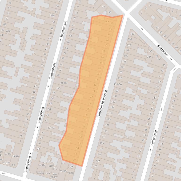 Kaart van postcodegebied 2021VG.