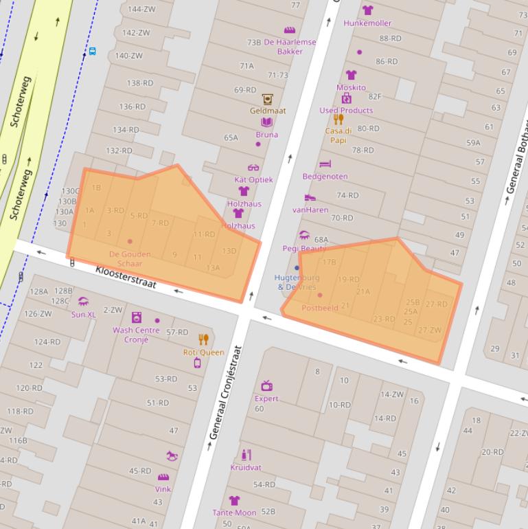 Kaart van postcodegebied 2021VJ.