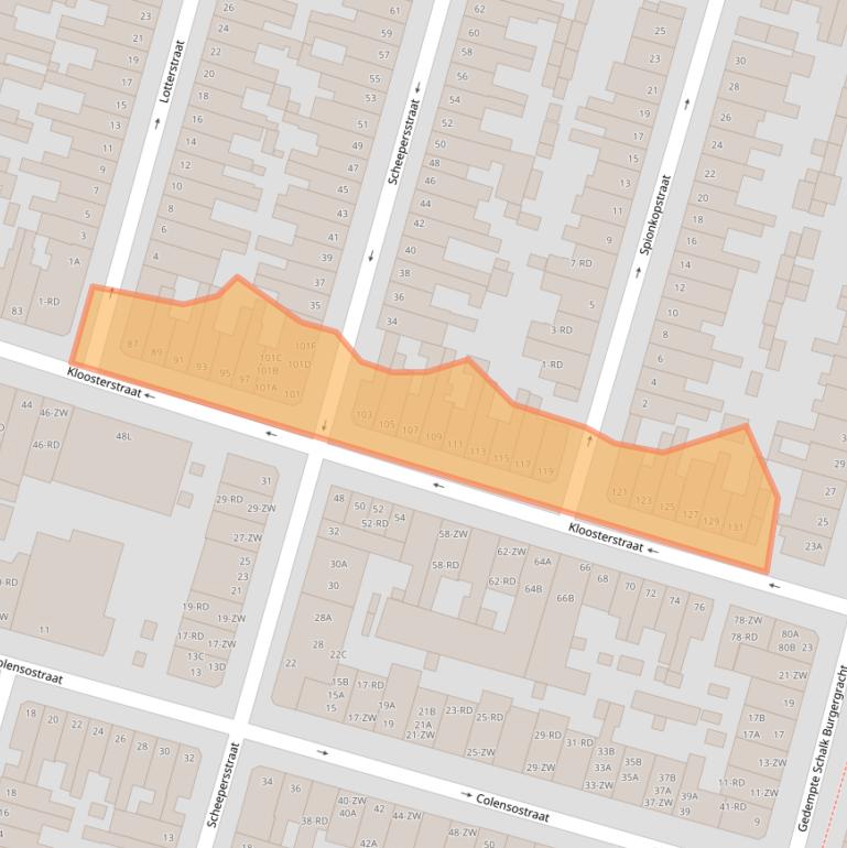 Kaart van postcodegebied 2021VM.
