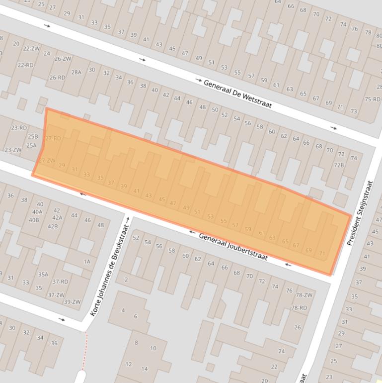 Kaart van postcodegebied 2021XB.