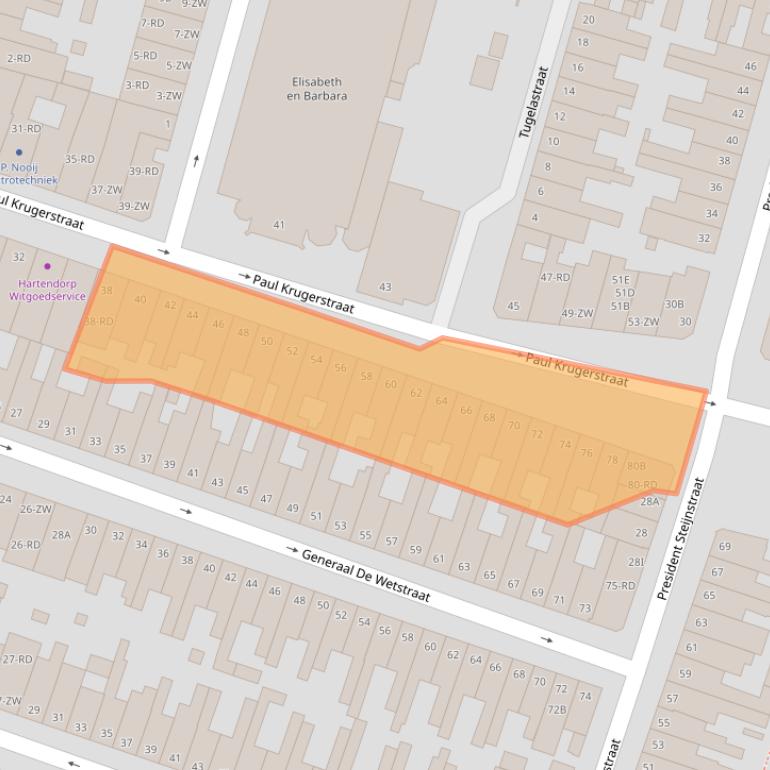 Kaart van postcodegebied 2021XP.