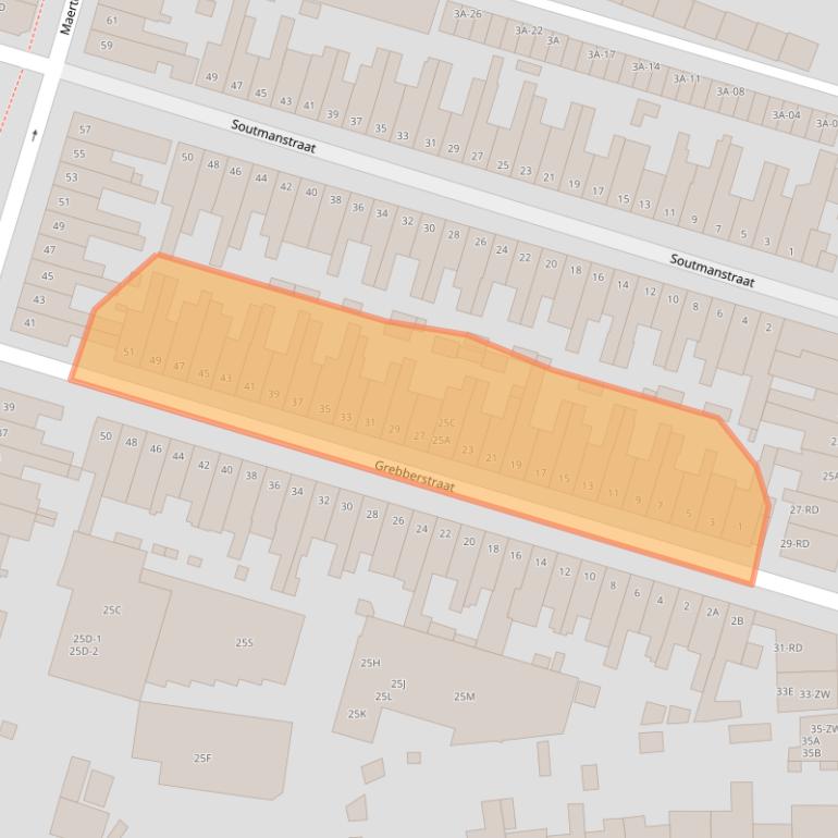 Kaart van postcodegebied 2021ZA.