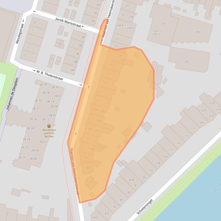 Kaart van postcodegebied 2021ZE.