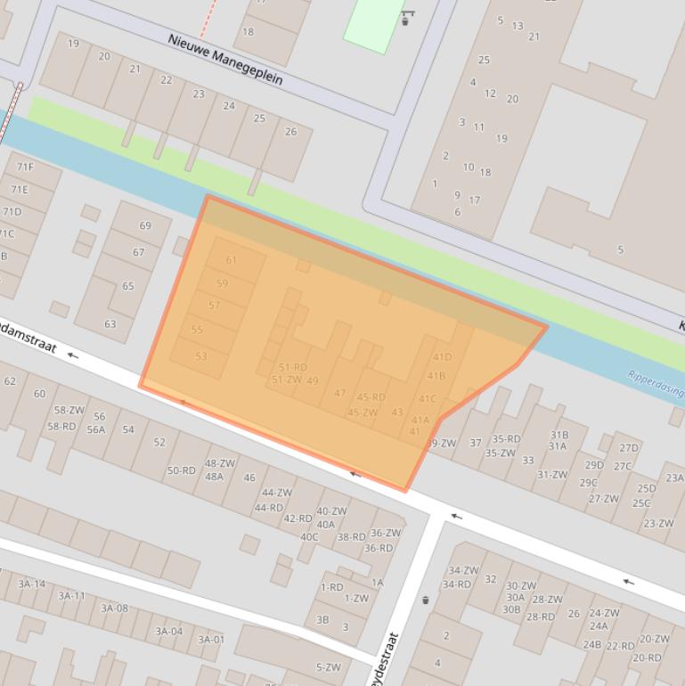 Kaart van postcodegebied 2021ZN.