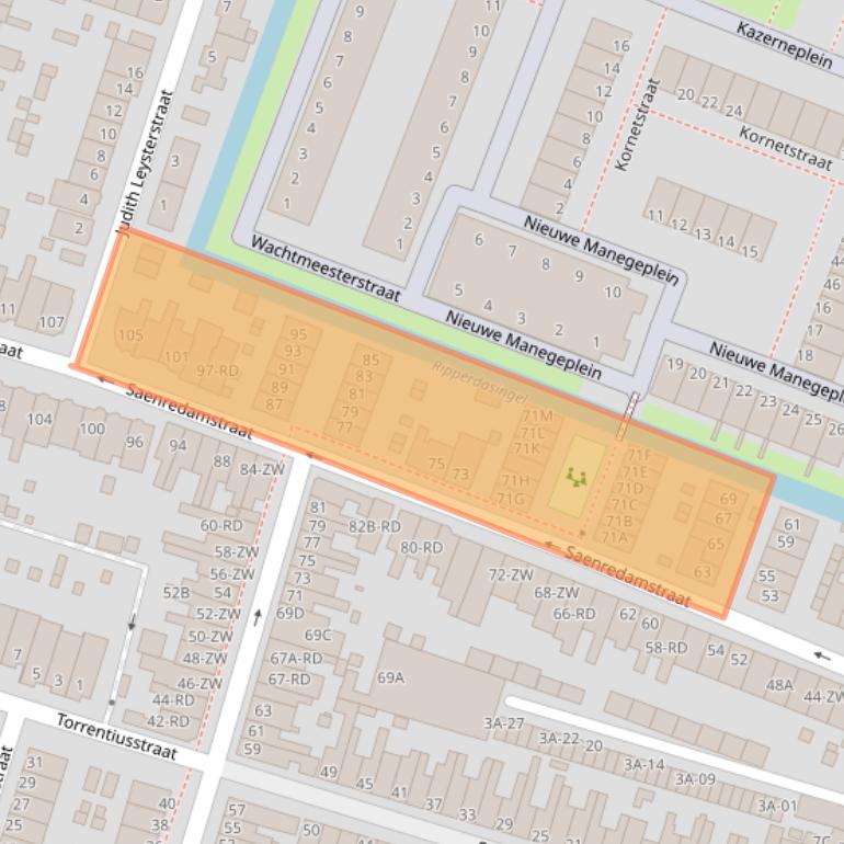 Kaart van postcodegebied 2021ZP.