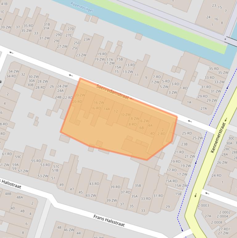 Kaart van postcodegebied 2021ZR.