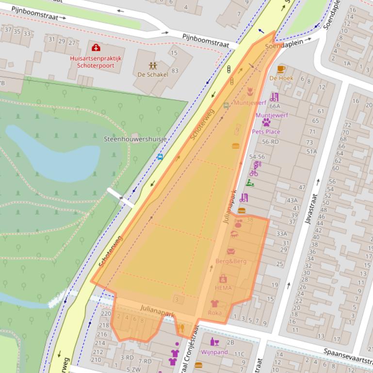 Kaart van postcodegebied 2022AA.