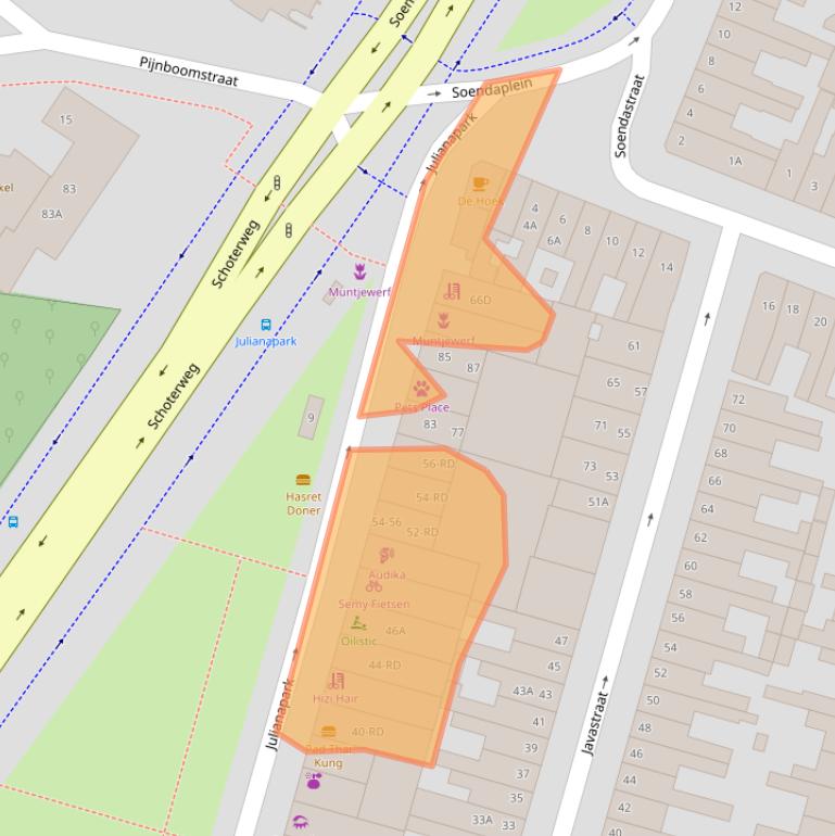 Kaart van postcodegebied 2022AB.