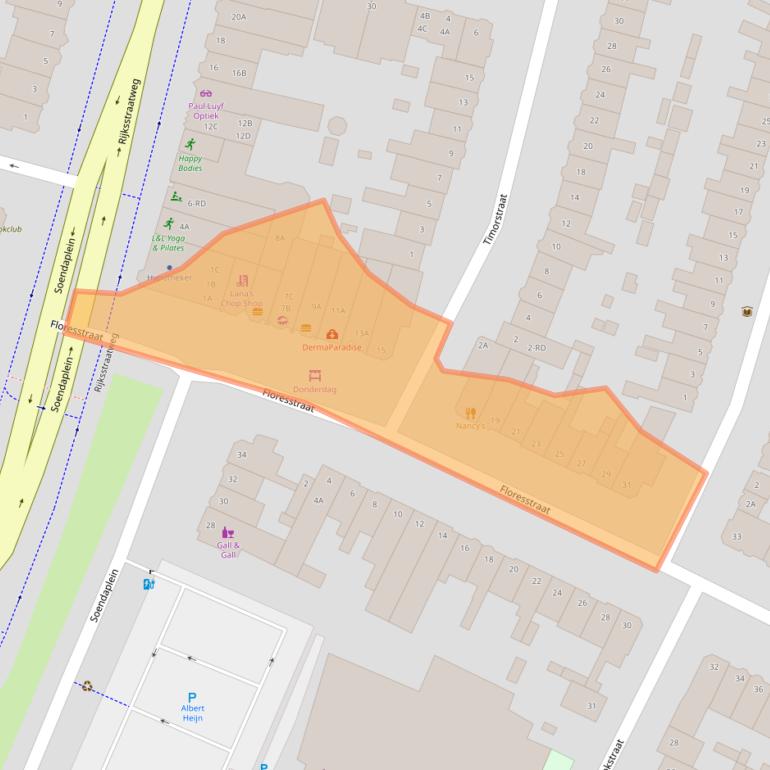 Kaart van postcodegebied 2022BB.