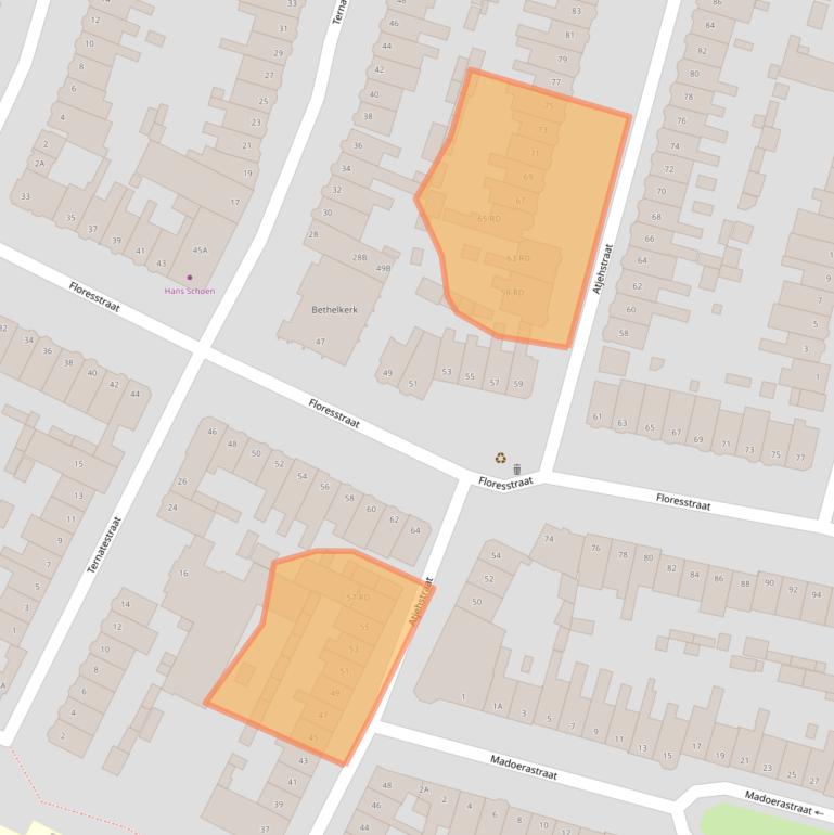 Kaart van postcodegebied 2022BM.